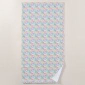 Serviette De Plage Thème coquillage pastel et océan (Devant)