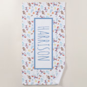 Serviette De Plage Thème d'avion personnalisé (Devant)