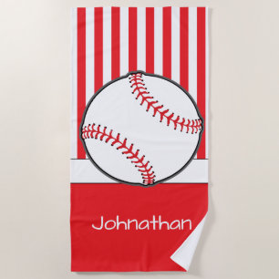 Serviette De Plage Thème de base-ball personnalisé