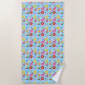 Serviette De Plage Thème de fête de piscine amusant (Devant)