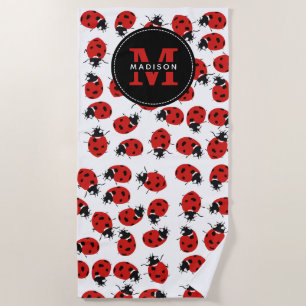Serviette De Plage Thème joli coccinelle rouge