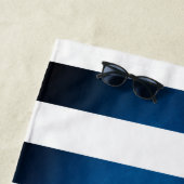 Serviette De Plage Thème nautique Bleu de la Marine (En situation)