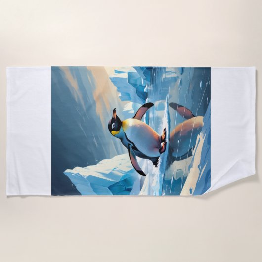 Serviette De Plage Thème Penguin (Devant)