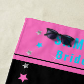 Serviette De Plage Thème Rétro Années 70 Néon Boule à Facettes Enterr (En situation)