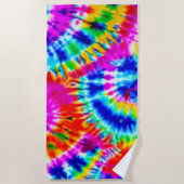 Serviette de plage Tie Dye arc-en-ciel (Devant)