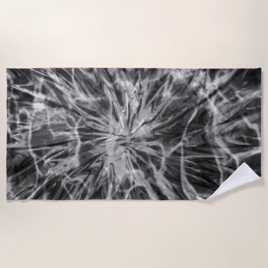SERVIETTE DE PLAGE TIE DYE BLACK WHITE (Devant)