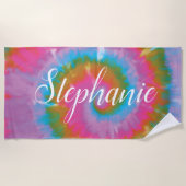 Serviette De Plage Tie Dye Swirl Abstrait été personnalisé (Devant)