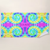 Serviette De Plage Tie Dye Trippy Hippie Super Custom Beach Towne (Devant)