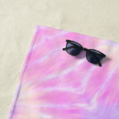 Serviette De Plage Tiedye Pastel Rainbow Spirale Hippie Tie Dye (En situation)