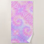 Serviette De Plage Tiedye Pastel Rainbow Spirale Hippie Tie Dye (Devant)