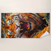 Serviette De Plage Tiger Art (Devant)