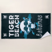 Serviette De Plage Tiger Beach Bahamas Shark Diving (Devant)