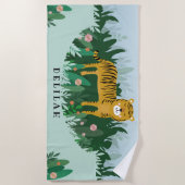 Serviette De Plage Tiger Bowl Beach Jungle Wild Design (Devant)