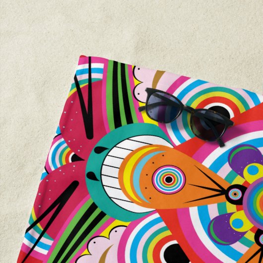 Serviette De Plage Tiger Dragon Mandala Beach Towne (En situation)