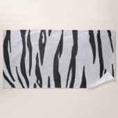 Serviette De Plage Tiger noir et blanc (Devant)