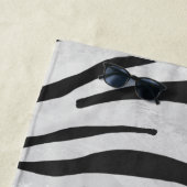 Serviette De Plage Tiger noir et blanc (En situation)