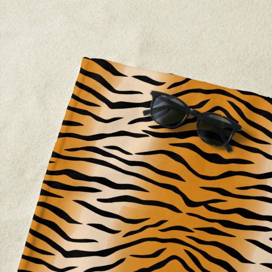 Serviette De Plage Tiger Stripes Motif Thunder_Cove (En situation)