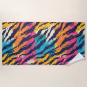 Serviette De Plage Tigre coloré (Devant)