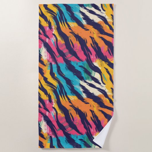 Serviette De Plage Tigre coloré (Devant)