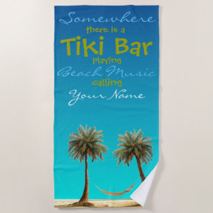 Serviette De Plage Tiki Bar Personnalisé Plush Extra Large