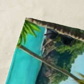 Serviette De Plage tiki luau tropical island beach  (En situation)