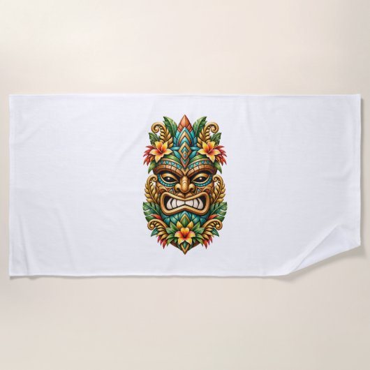Serviette de plage Tiki Sunset Palm (Devant)