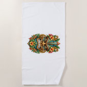 Serviette de plage Tiki Sunset Palm (Devant)