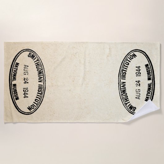 Serviette De Plage Timbre de bibliothèque Établissement Smithsonian 1 (Devant)