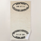 Serviette De Plage Timbre de bibliothèque Établissement Smithsonian 1 (Devant)