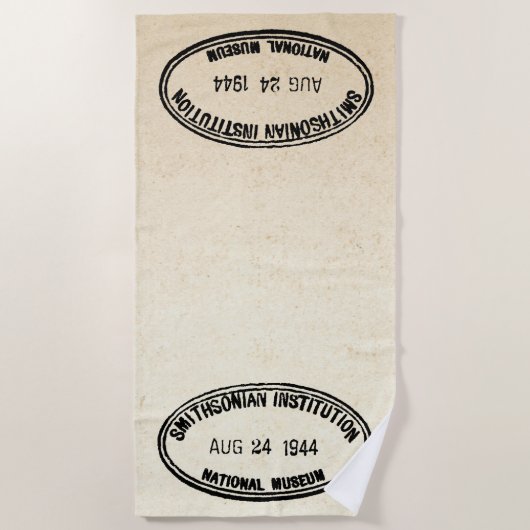 Serviette De Plage Timbre de bibliothèque Établissement Smithsonian 1 (Devant)
