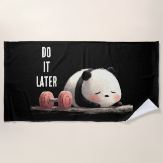 Serviette De Plage Tired Panda Gym – Dessins de sport drôles et migno