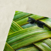 Serviette De Plage Tissu de bambou vert frais (En situation)