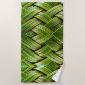 Serviette De Plage Tissu de bambou vert frais (Devant)