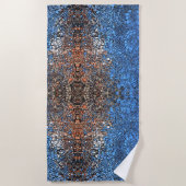 Serviette De Plage Tissu de verre look mosaïque bleu abstrait brun (Devant)