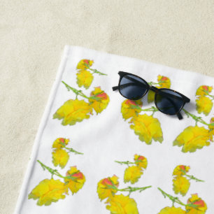 Serviette De Plage Tissu rose jaune.