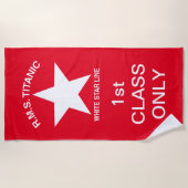 Serviette De Plage Titanic, White Star Line, 1ère classe Passager (Devant)