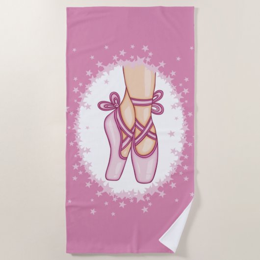 Serviette De Plage Toalha de praia Pink ballerina shoes (Devant)