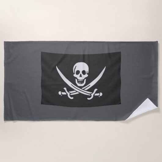 Serviette De Plage Toalla con la bandera pirata Jolly Rogers (Devant)