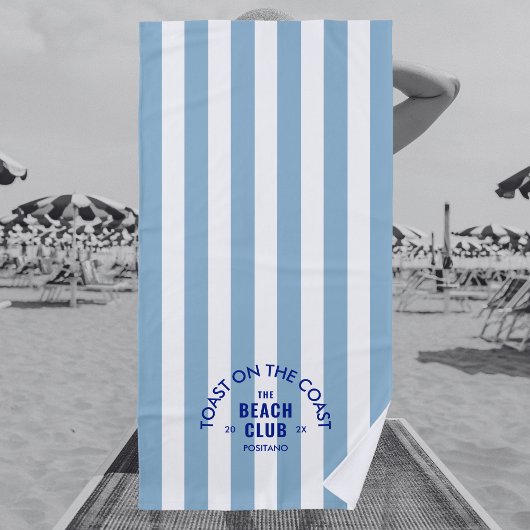 Serviette De Plage Toast Sur La Côte Le Beach Club Blue Stripe
