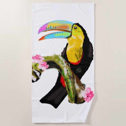 Serviette de plage Toco Toucan Bird (Devant)