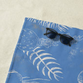 Serviette De Plage Toile bleu océan élégant (En situation)