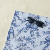 Serviette De Plage Toile Français Blue Coquette Bow Wedding Party (En situation)