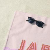 Serviette De Plage Tokyo Japan Travel Art, Retro Travel Art, Rose (En situation)