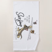 Serviette De Plage Tom & Jerry "Il est temps de surfer" (Devant)