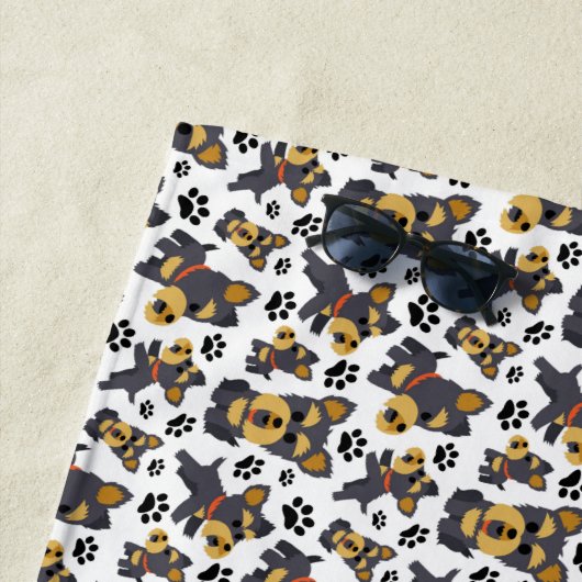 Serviette De Plage Tomboy Toy Yorkshire Yorkshire Terrier Chien chiot (En situation)