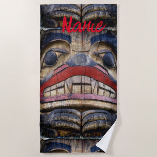 Serviette De Plage Tonnerre à visage totem