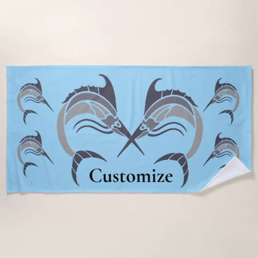 Serviette De Plage Tonnerre de poisson-épée (Devant)