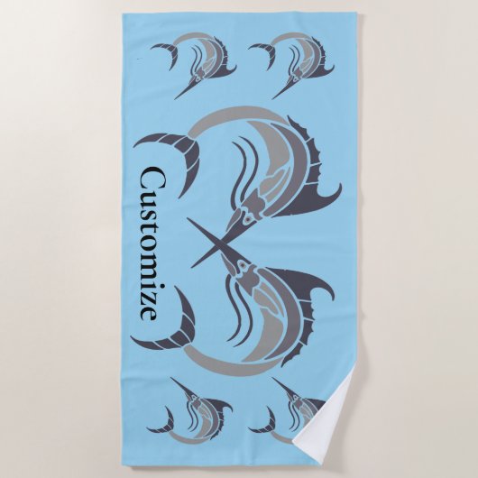 Serviette De Plage Tonnerre de poisson-épée (Devant)