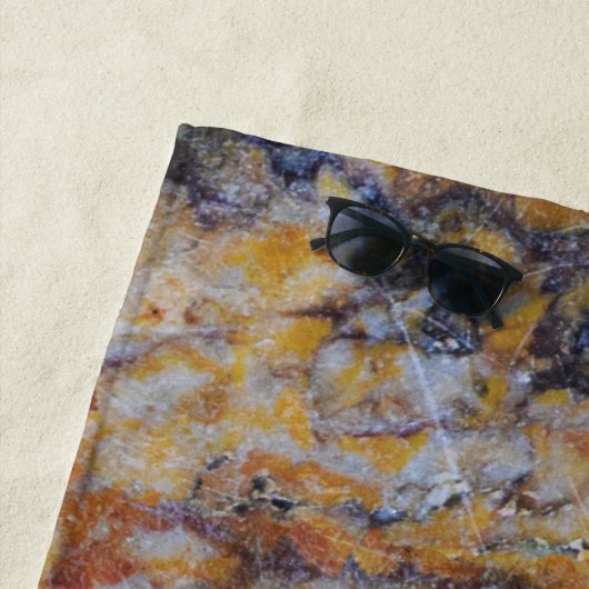 Serviette De Plage Tons Brown Faux Marbre Pierre (En situation)