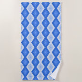 Serviette De Plage Tons de motif de diamant bleu (Devant)